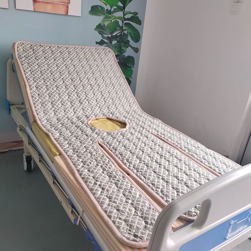 Nursing Bed Cotton Mattress, Full Curve Hospital Bed Mattress, Thickened, Non-Slip, with Toilet Hole, Machine Washable, Medical Care