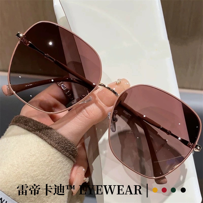 New Style Brown Sunglasses for Women, High-End, Face-Slimming, Anti-Uv, Polarized Sunglasses, Can Be Customized with Prescription Lenses