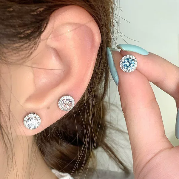 Flash Ear Bone Nail Medical Titanium Steel Raising Ear Holes Ear Nail Screw Button Free Pick Flat Bottom New Ear Nail Women's Jewelry