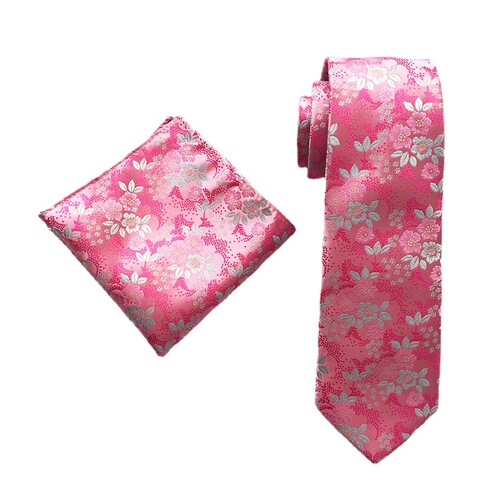 Factory direct supply suit plum paisley elegant and atmospheric suit tie pocket square set