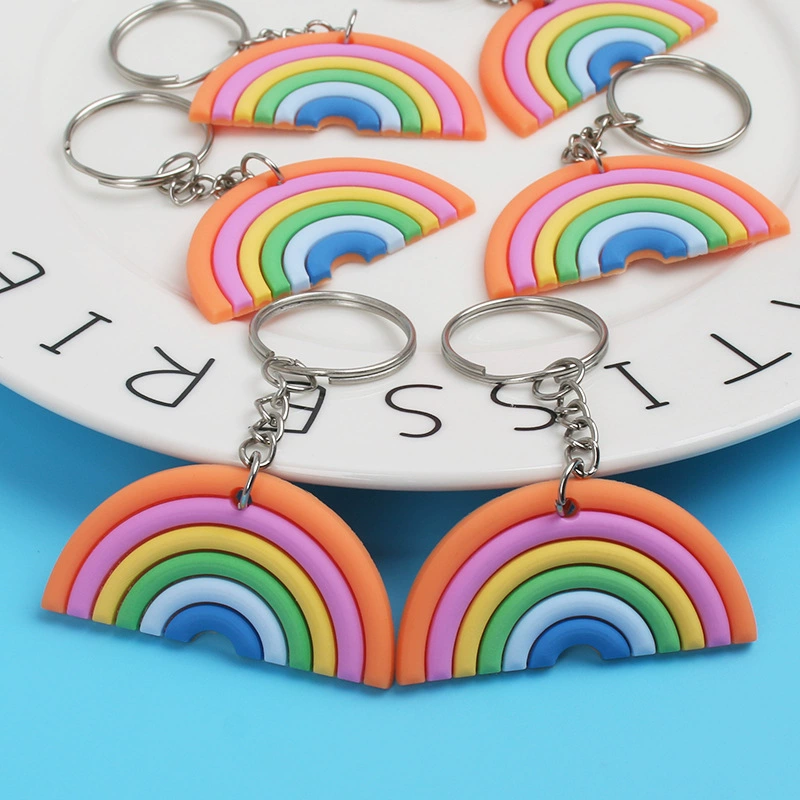 (Cross-border trading), brand rainbow keychain PVC, Birthday gift, (Physicals)