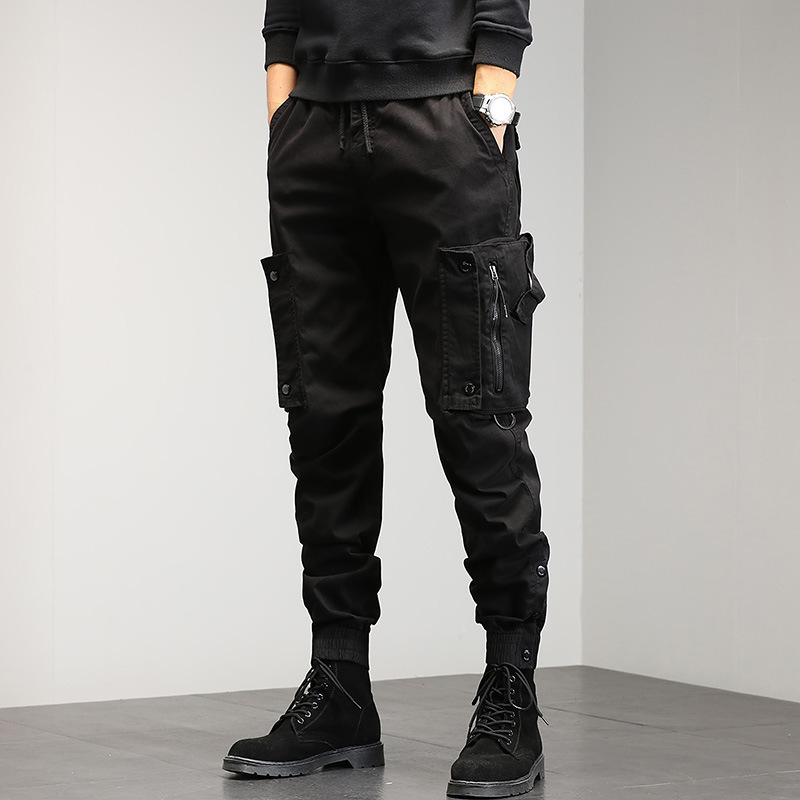 Multi-Pocket Cargo Pants for Men, Autumn New Trendy Harem Pants, Loose Jogger Pants, Japanese Style Casual Pants Multi-Pocket Cargo Pants for Men, Autumn New Trendy Harem Pants, Loose Jogger Pants, Japanese Style Casual Pants