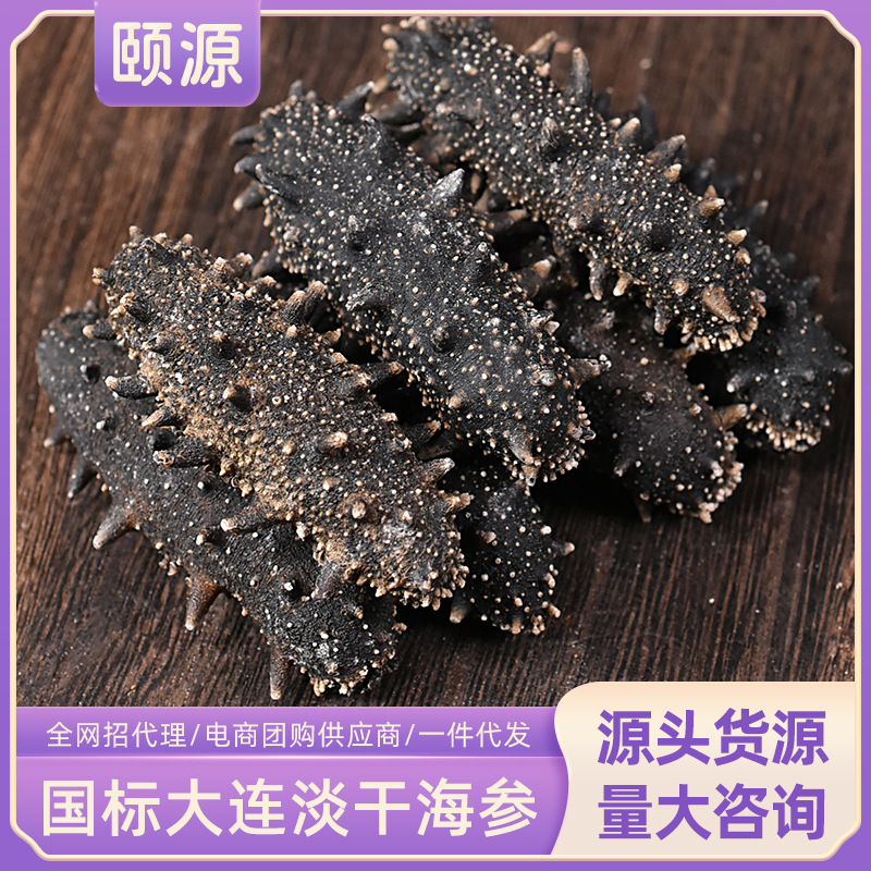 大连国标淡干海参足干辽刺参高泡发海参干货酒店餐饮自吃厂家直供