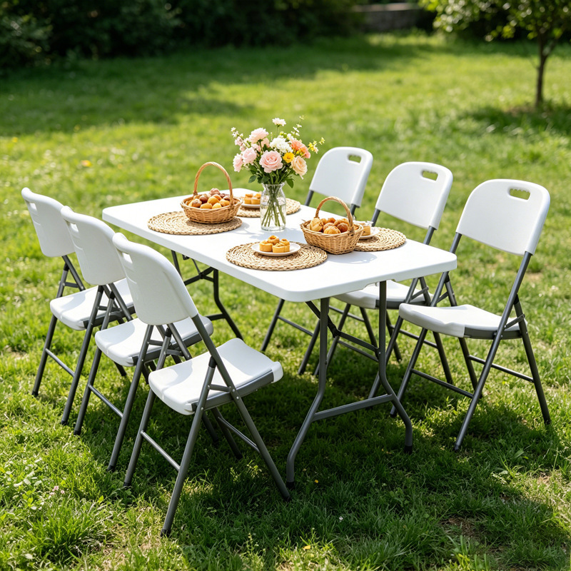 Simple and Portable Plastic Folding Long Table, Blow-Molded Hdpe Plastic Foldable Long Table, Outdoor Folding Table Simple and Portable Plastic Folding Long Table, Blow-Molded Hdpe Plastic Foldable Long Table, Outdoor Folding Table