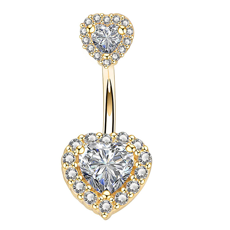 Piercing ombelico in zircone a cuore e tondo gioiello_voghion.com