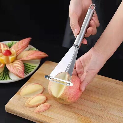 Multifunctional Apple Triangular Push Knife Fruit Stainless Steel Fancy Fruit Plate Knife Creative Carving Restaurant Placing Peeling Knife