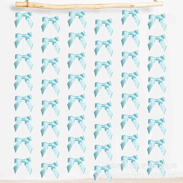 With bow, blue