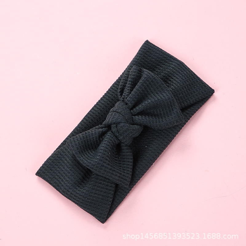 Tocado para bebé, diadema tipo waffle de lana, arco de punto, banda de pelo para niños, venta al por mayor para comercio exterior.