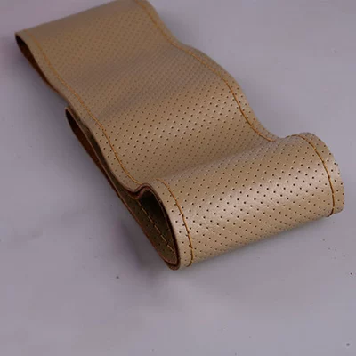 Laser Perforated Genuine Leather Perforated – Steering wheel cover - perforated-beige-38cm