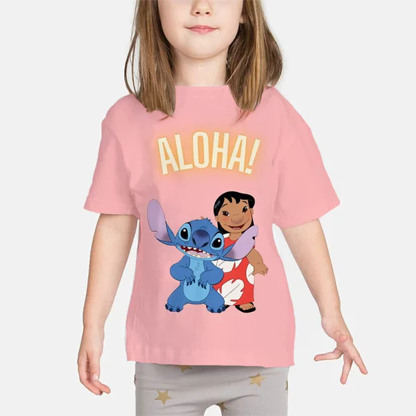 2026 New 3D Printed Kidsren's Summer T-Shirt 3D Cartoon Anime Top Kidsren's Stitch