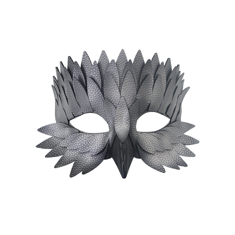 Ventas transfronterizas calientes de alta calidad pico plumas máscaras de mitad de cara búho máscaras Halloween party cos accesorios de vestuario