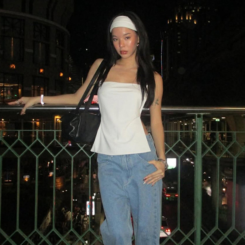 Summer solid vest sleevless