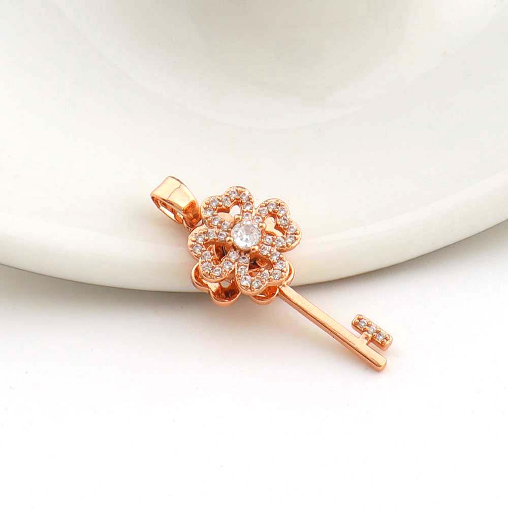 4g Weight Pendant Jewelry Making Type 11*31mm, 16 * 26mm Jewelry Making Size Zircon Inlay Material DIY Jewelry Accessories Classification 1 Piece Quantity Copper Material Heart Shape, Key Pattern All Seasons Season Plating Design Vintage Style Style 1 Piece 11*31mm 16 * 26mm Copper Zircon Heart Shape Key Pendant 15