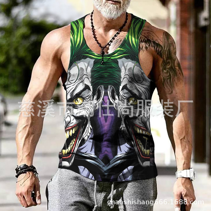 Camiseta sin mangas hombre fitness running verano estilo europeo Venom