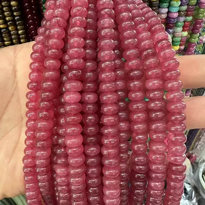 Zərgərlik ara hissələri – this finished product separation beads - strawberry-jade-58mmabout-70-80-pieces-white-stone-optimized