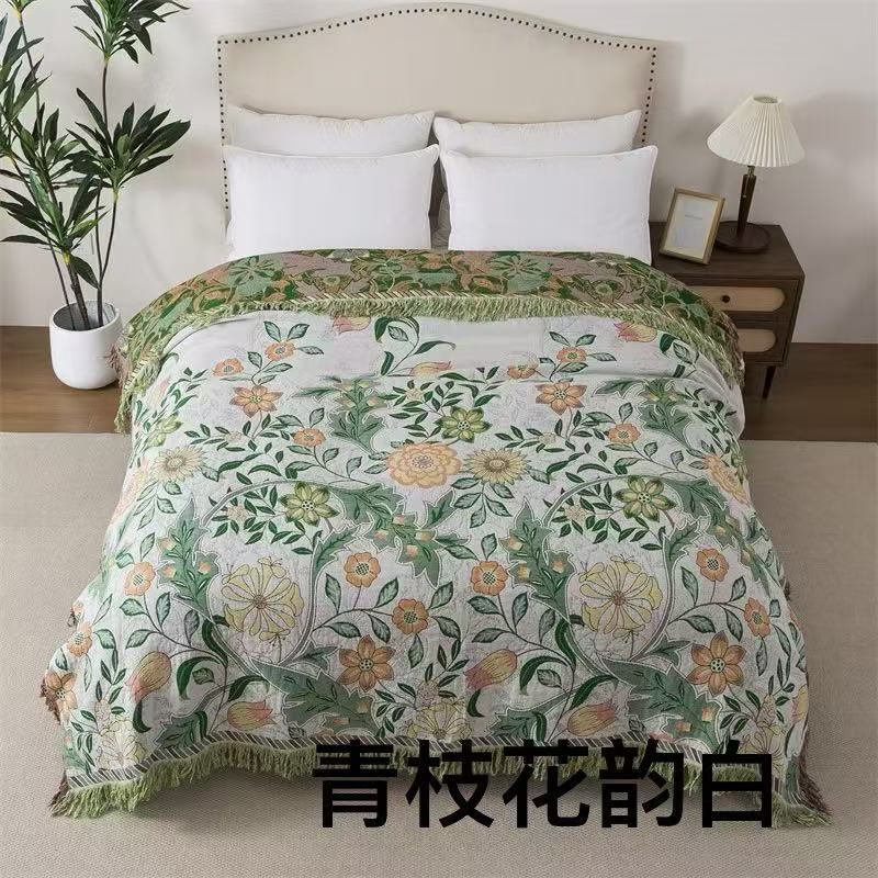 100 Types of Export Floral Pattern Pure Cotton Towels, All-Cotton Blankets, Gauze Blankets, Multifunctional Towel Blankets