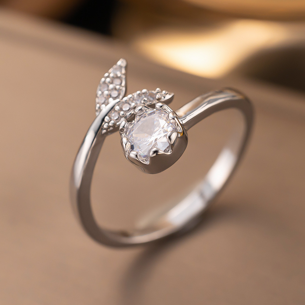 8g Weight Zircon Inlay Material Open Rings Classification 1 Piece Quantity Daily Occasion Copper Material Heart Shape, Bow Knot Pattern All Seasons Season Women's Gender Elegant Style Waterproof Non Tarnish Craft PVD Coated Real Gold Plated Heart Shape Bow Knot 304 Stainless Steel Elegant Glam Waterproof Non Tarnish Open Rings 12