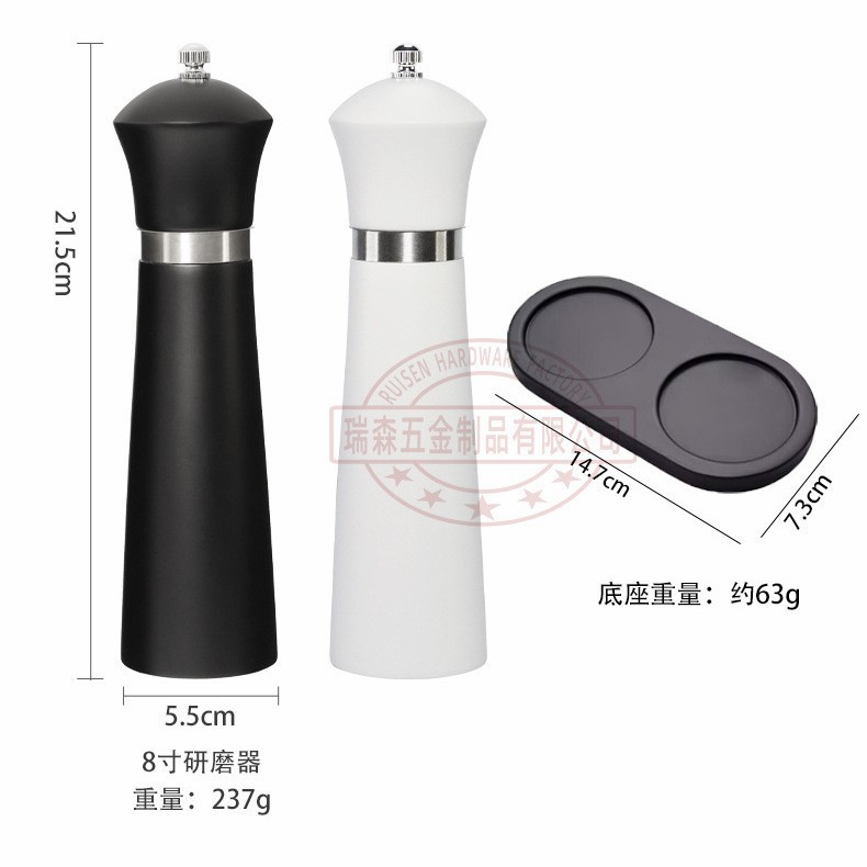 木製ペッパーミル 手動セラミックコア ラバーウッド ペッパーパウダー 海塩 多用途グラインダー 家庭用多用途キッチンツール|undefined