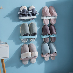 Bathroom slipper rack wall-mounted punch-free shoe rack storage rack behind bathroom door drain storage rack