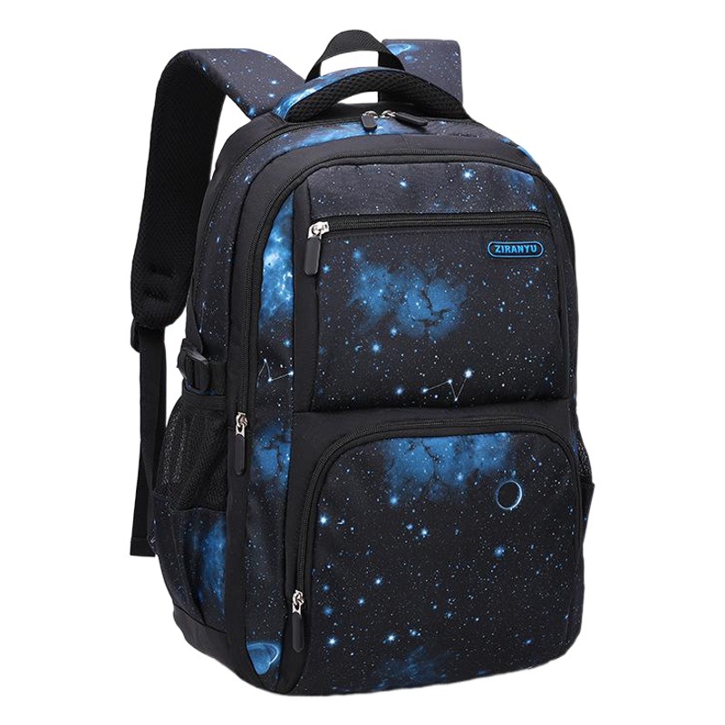Peces naturales personalidad moda cielo estrellado escuela primaria y secundaria mochila niño 4-6 grado mochila de tres piezas