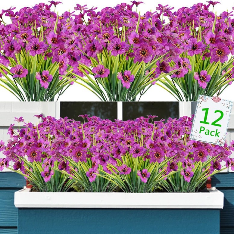  Artificial Spring Violet Plastic Decorative Flower Outdoor Flower Arrangement Partition Decoration Violet