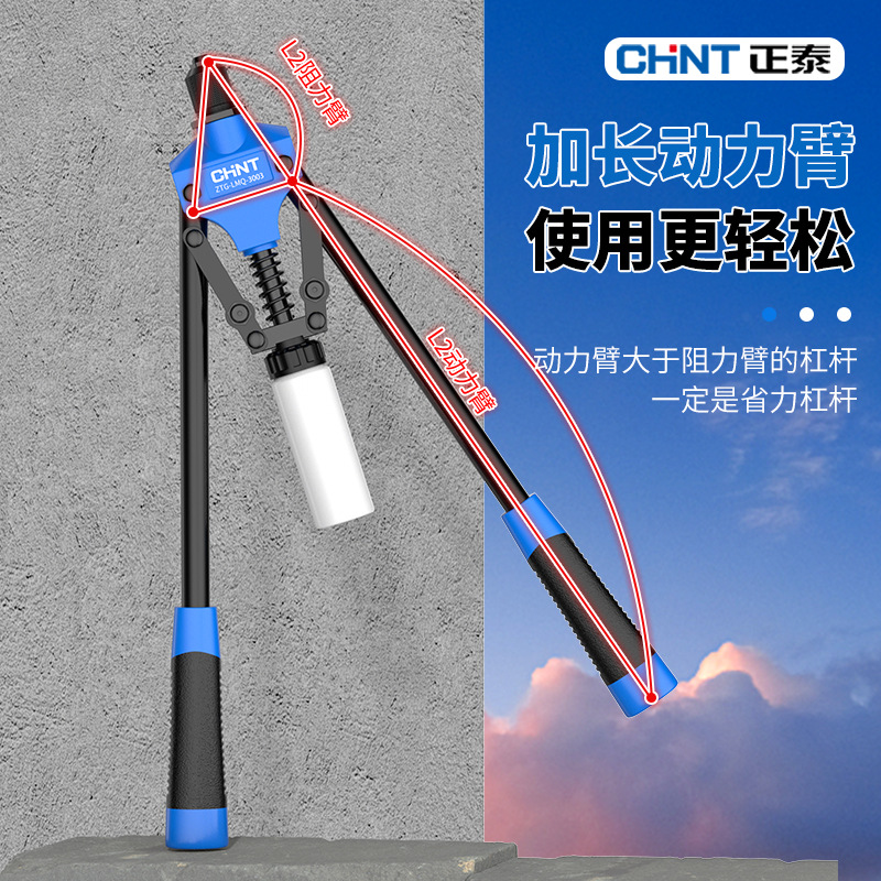 Zhengtai manual multifunción pistola de remache tuerca de ahorro de mano de obra doméstica remache de doble mango tirando de clavo abridor de agujero remache núcleo de la pistola tirando de Dios
