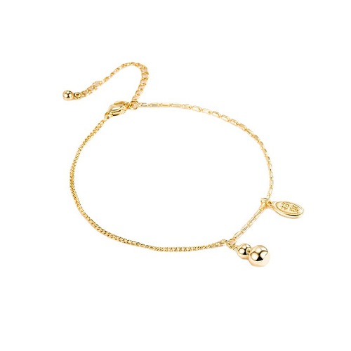  new summer 18K gold-plated gourd anklet for women, high-end niche, light luxury, high-end design, retro