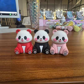 免费打样熊猫PVC软胶公仔定制3D立体滴胶公仔厂家直销