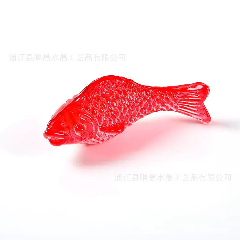 厂家直销黄水晶鱼招财风水摆件吉祥物年年有余家居客厅小装饰品