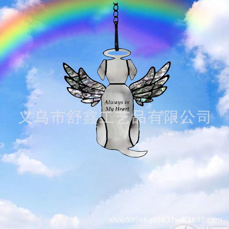 Colorful Acrylic Personalized Moon Dog Cat Window Hanging Memorial Dog Gift Christmas Decoration