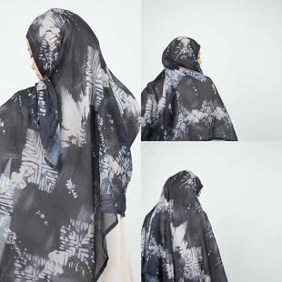 Cross-border C- end quality modal polyester cotton double needle large size ethnic scarf Arab turban