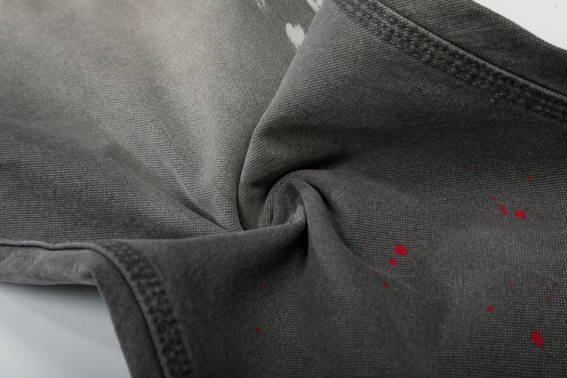 Men's Wide Leg Jeans High Street Style Z059 Whisker Texture Artificial Paint Splatter Design_mkmklike.com