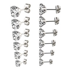 厂价销售圆形AAA锆石耳钉欧美简约耳钉耳饰4爪锆石饰品earrings