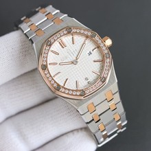 工厂货源同款橡树系列ins风女表33mm玫金镶钻款316精钢多款钢带表