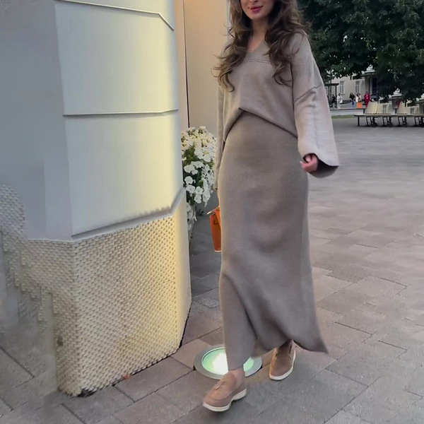 demi-season solid color comfortable set for leisure