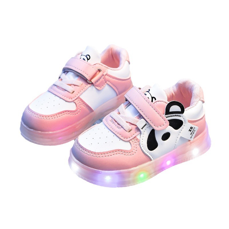 Zapatos para bebés y niños pequeños 2025 nueva colección primavera/otoño, zapatos luminosos de dibujos animados con suela suave para bebés, zapatos luminosos para niños y niñas, zapatillas antideslizantes.