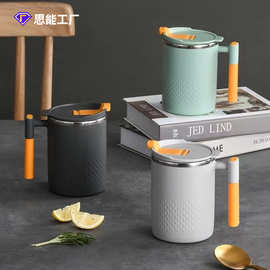 跨境保温杯高颜值带盖饮水杯上班族大容量咖啡杯创意马克杯批发