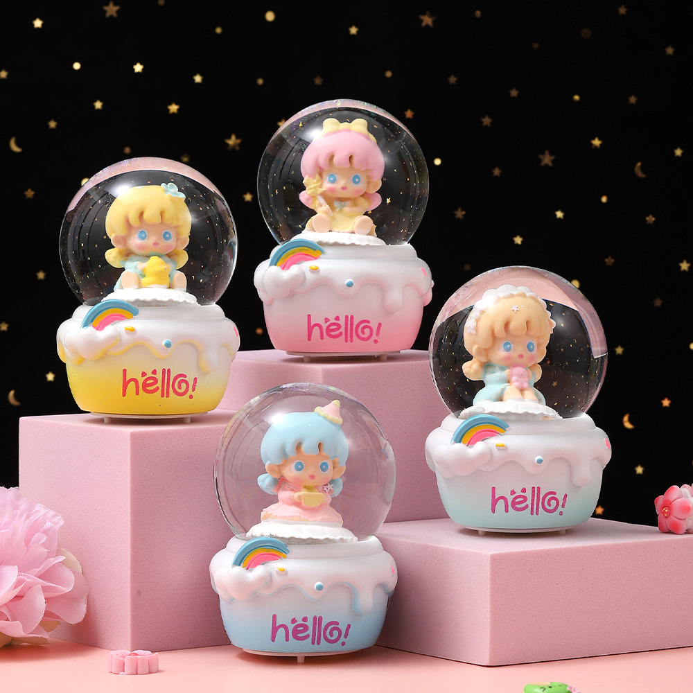 卡通水晶球生日礼物送女生小号桌面卡通摆件送学生奖励礼品发光球