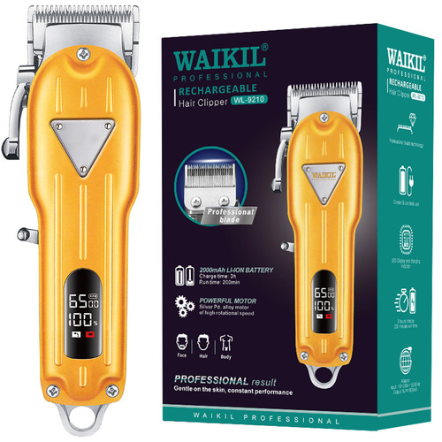 Cross-border full metal electric push shear LCD digital men's hair clipper salon powerful driving carving oil trimmer