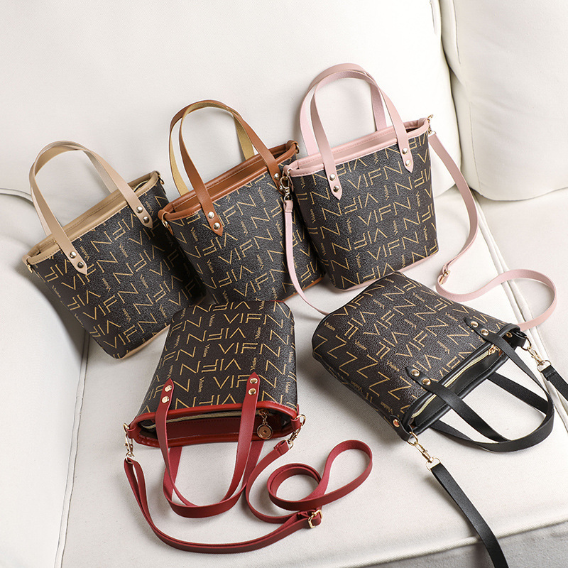 Women's bag ladies hand bag2021 new contrast color digital printing zipper small handbag ins shoulder bag