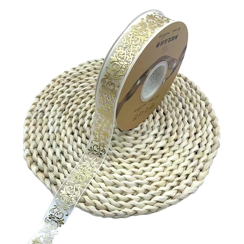 2,5 cm hilo de nieve dorado cinta hilo transparente Rosa barra bandeja DIY flor hecha a mano caja de regalo cinta de embalaje lote