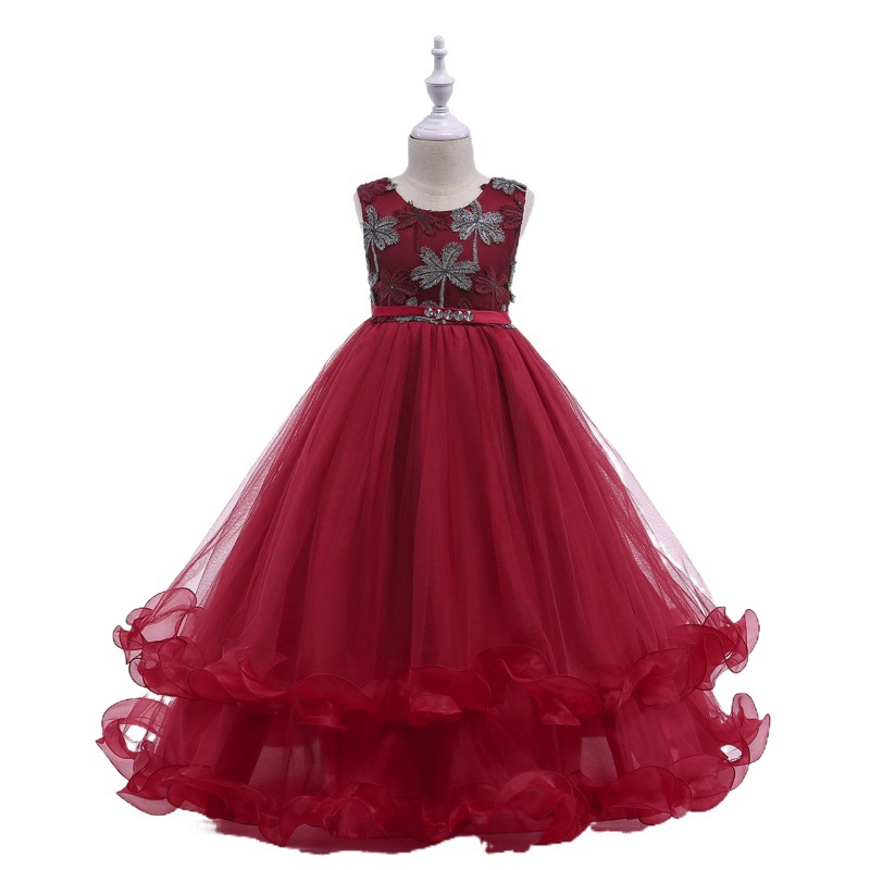 Comercio exterior nuevo europeo y americano transfronterizo niños princesa vestido bordado Coco boda malla vestido bbchildren image 1