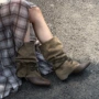 内增高中筒显瘦新款牛仔裤