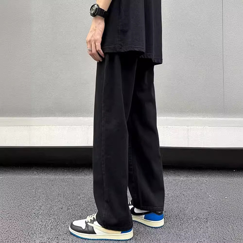 Men's Straight Leg Loose Spring Autumn 2024 New High-Waisted Slimming Petite Wide Leg Floor-Length Pants