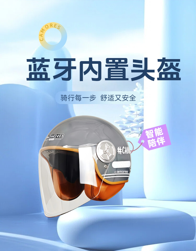 Ai Voice-Controlled Electric Scooter Motorcycle Helmet for Men and Women, All-Season Retro Harley Half Helmet, Warm and Protective Safety Helmet
