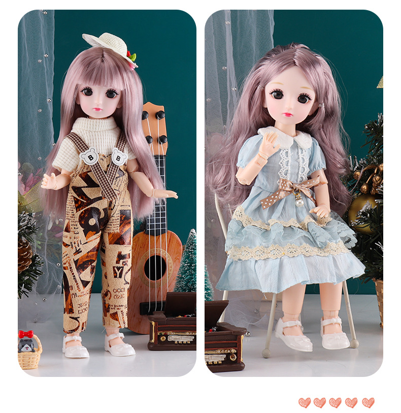 Poppenprinsessenset van 30 cm met 23 beweegbare gewrichten, BJD-aankleedpop op schaal 1/6, kinderspeelgoedcadeau, groothandel_voghion.com