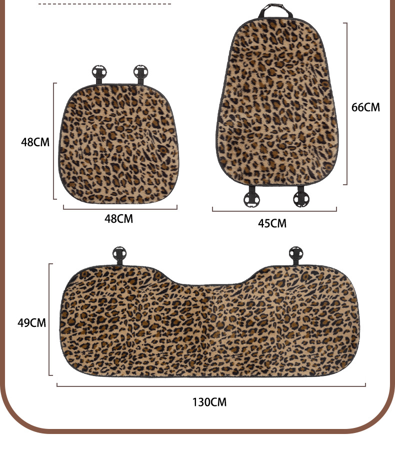 Cross-Border Leopard Print Car Seat Cushion Plush Warm Non-Slip Car Seat Cushion Winter Anti-Freeze Goddess Car Seat Cover