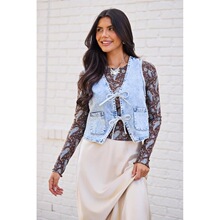 U 35475 Vintage Denim Vest Women's Short Sleeves Jacket