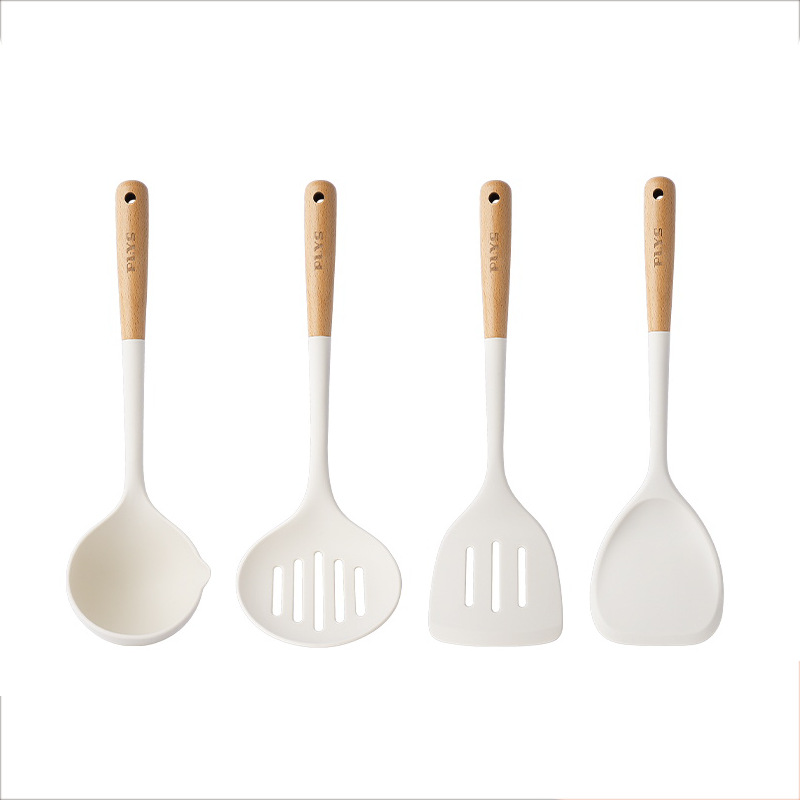 Cucharas de engrosamiento no pegajosas de silicona mayorista de grado alimenticio nueva cucharas de cocina caseras de cocina