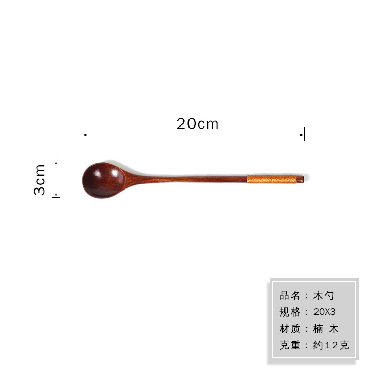 Cuchara de mango largo al por mayor de fábrica Cuchara de madera para comer Cuchara de cocina de madera para el hogar Cuchara de sopa Cuchara de arroz Cuchara de agitación